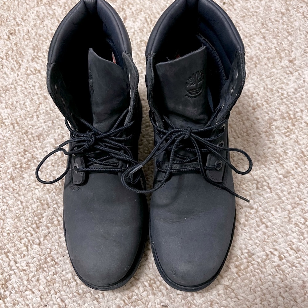 Timberland Blue Combat Moto Boots Rugged Style